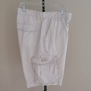 Ralph Lauren Polo Jeans Company Men's Cotton Cargo Shorts Size 34 Off White